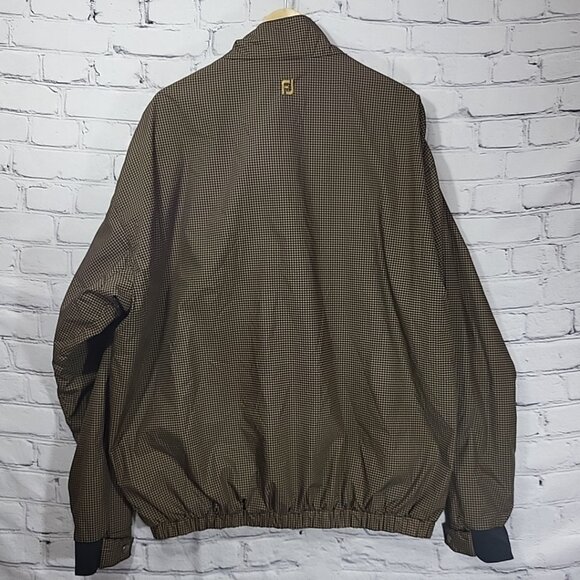 DryJoys by FootJoy Golf Jacket Mens XL Brown Houndstooth Pullover - Picture 10 of 14